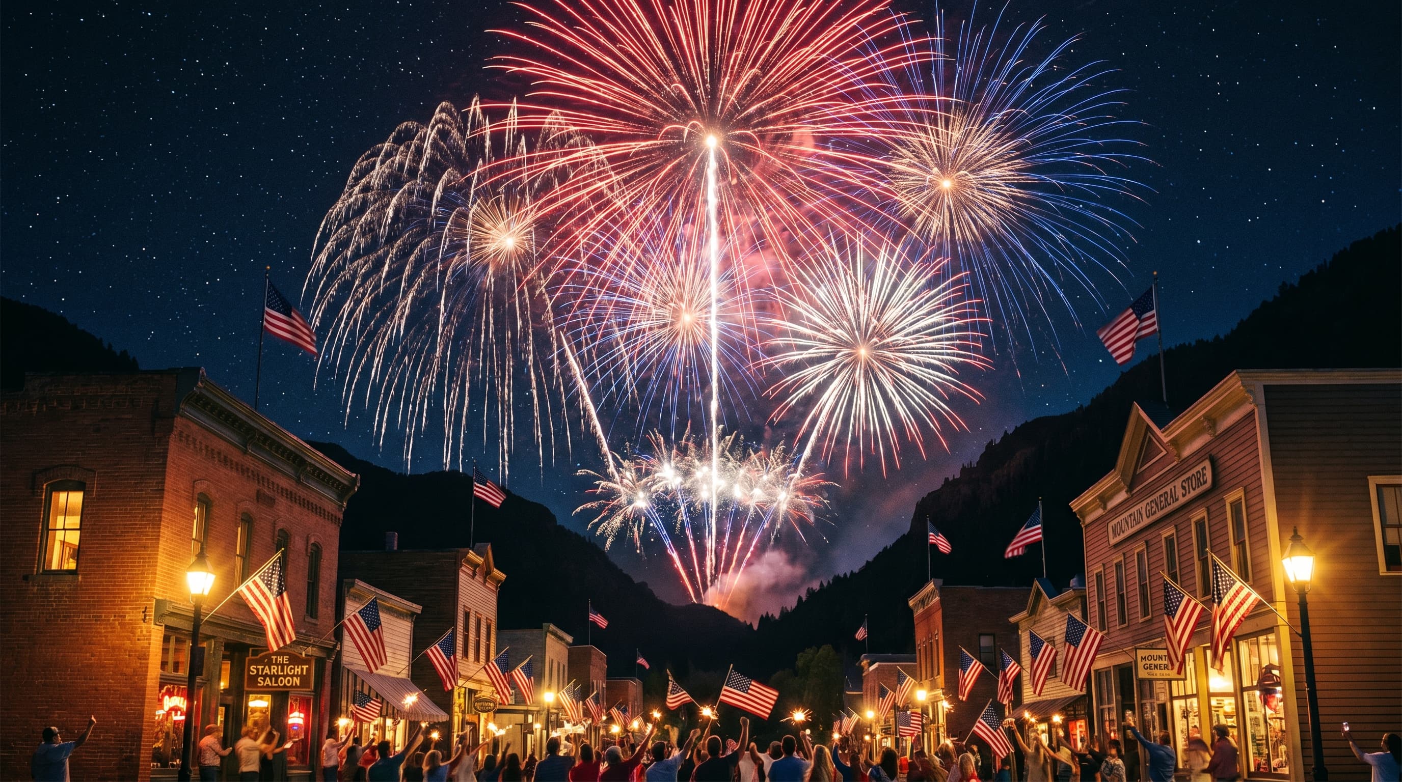 Fireworks over Weaverville