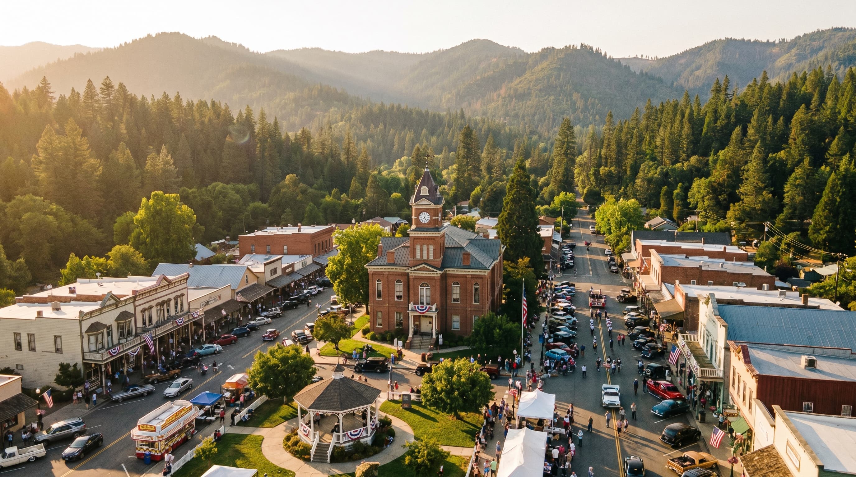 Downtown Weaverville community scene